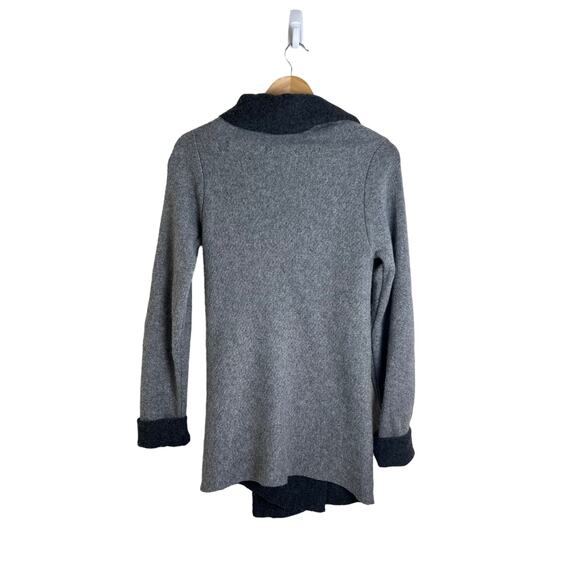 Chiaramente Made in Italy Women’s Gray Wool Blend Chunky Collar Cardigan Small - Picture 2 of 10
